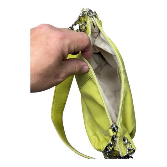 Sondra Roberts Squared Ruched Lime Green Clutch Chain Strap Bag - Picture 6 of 15